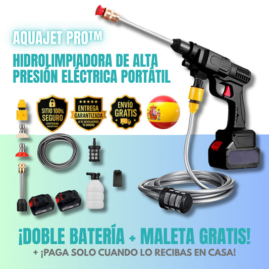 AquaJet Pro™ – Hidrolimpiadora de Alta Presión Inalámbrica 21V | + 1 Batería + Maleta GRATIS | Noare