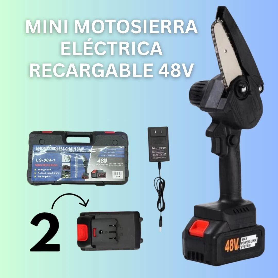 Mini Motosierra Eléctrica Portátil 48V | + 1 Batería + Maleta GRATIS | Noare