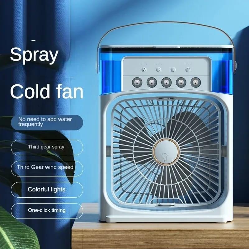 Ventilador Nebulizador RGB Noare – Aire Frío con Agua y Luz Nocturna (¡y recibe GRATIS un Ventilador Portátil con Pinza!)